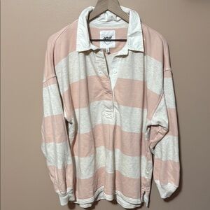 Aerie Pink and White Striped Top